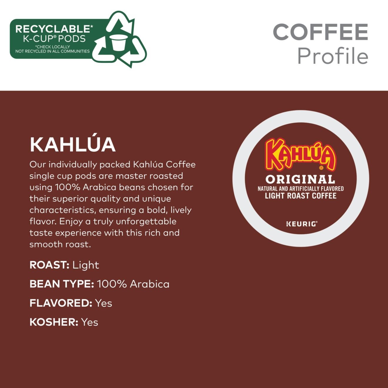 Kahlua Bot Kahlua Coffee Original single serve K-Cup pods for brewers, 120 Count ...